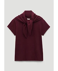 Hush Women's Minna Slim-Fit Scarf-Detail Crewneck T-Shirt