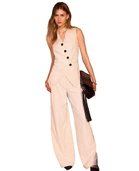 Mint Velvet Women's Pinstripe Asymmetric Waistcoat