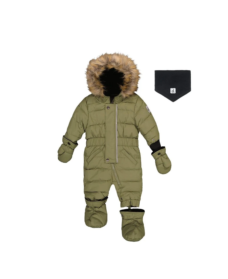 Deux par Baby Unisex 6M To 24M Original One Piece Puffy Snowsuit with Removable Mittens and Boots