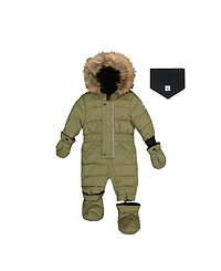 Deux par Baby Unisex 6M To 24M Original One Piece Puffy Snowsuit with Removable Mittens and Boots