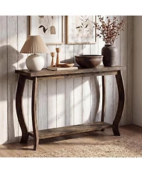 Tribesigns Solid Wood Console Table for Entryway, 41.3-Inch Sofa Table | Small Farmhouse Entrance Furniture with Storage for Living Room