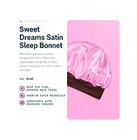Gimme Beauty Sweet Dreams Satin Bonnet Ultra Soft Sleep Bonnet Smooth and Frizz Free Hair Fine Hair, 1 Count
