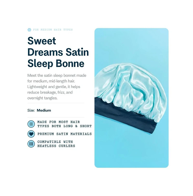 Gimme Beauty Sweet Dreams Satin Bonnet Ultra Soft Sleep Bonnet Smooth and Frizz Free Hair Medium Hair