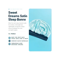 Gimme Beauty Sweet Dreams Satin Bonnet Ultra Soft Sleep Bonnet Smooth and Frizz Free Hair Medium Hair