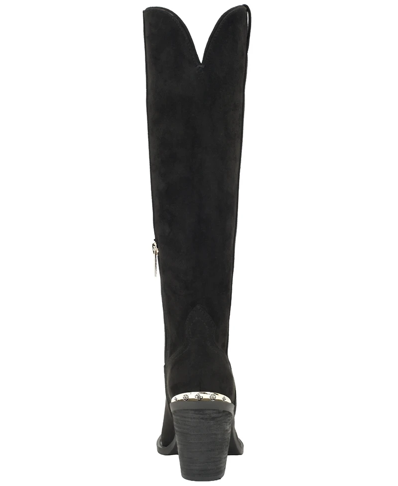 Guess Women's Sashon Knee-High Topstitched Western Boots