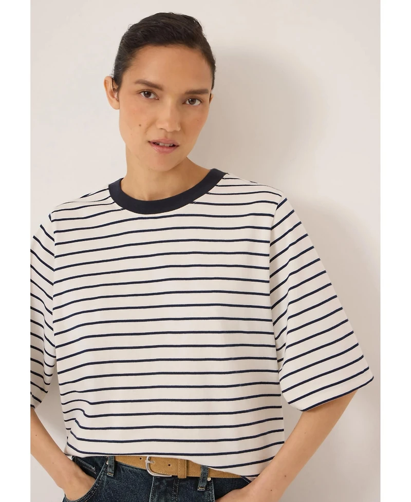 Hush Women's Romina Striped Short-Sleeve Cotton T-Shirt