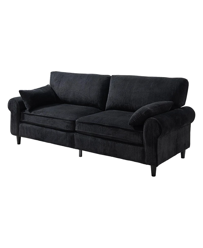 Streamdale Furniture 80.7" Corduroy 2-Seater Loveseat with Rolled Armrests