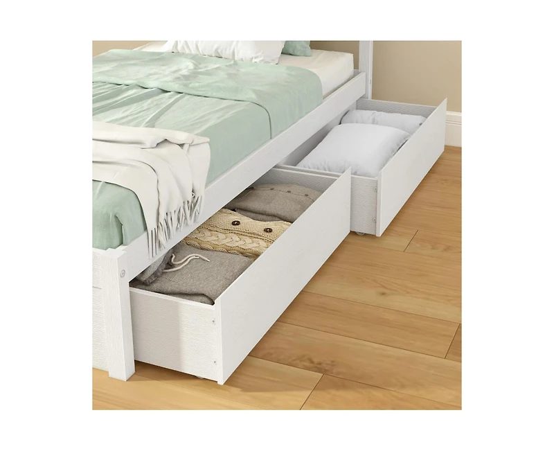 Grain & Grove Bear Twin Single Bed with Underbed Storage Drawers