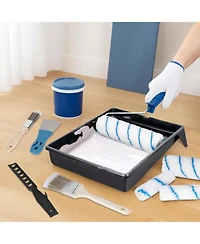 Xdovet Paint Roller Kit Extension Pole Tray Brushes Wall Ceiling Stains