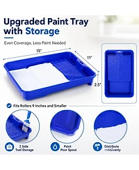 Xdovet Paint Roller Kit Extension Pole Frame Covers Tray Brush Putty