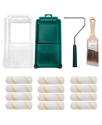 Xdovet Paint Roller Kit Tray Liners Brush Wall Door Cabinet