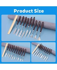Xdovet Stainless Steel Palette Knife Set Wood Handle Oil Painting Spatula Kit