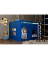 Streamdale Furniture Kids Loft Bed with Warm Led Light String