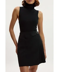 Karen Millen Women's High-Waisted Pleated Mini Skirt