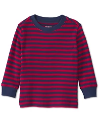 Osh Kosh Baby Boys' Long-Sleeve Striped Thermal Top and Twill Jumper, 2-Piece Set