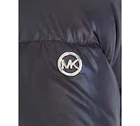 Michael Kors Toddler Girls' 2T-5T Belted Stadium Length Mk Logo Long-Sleeve Jacket