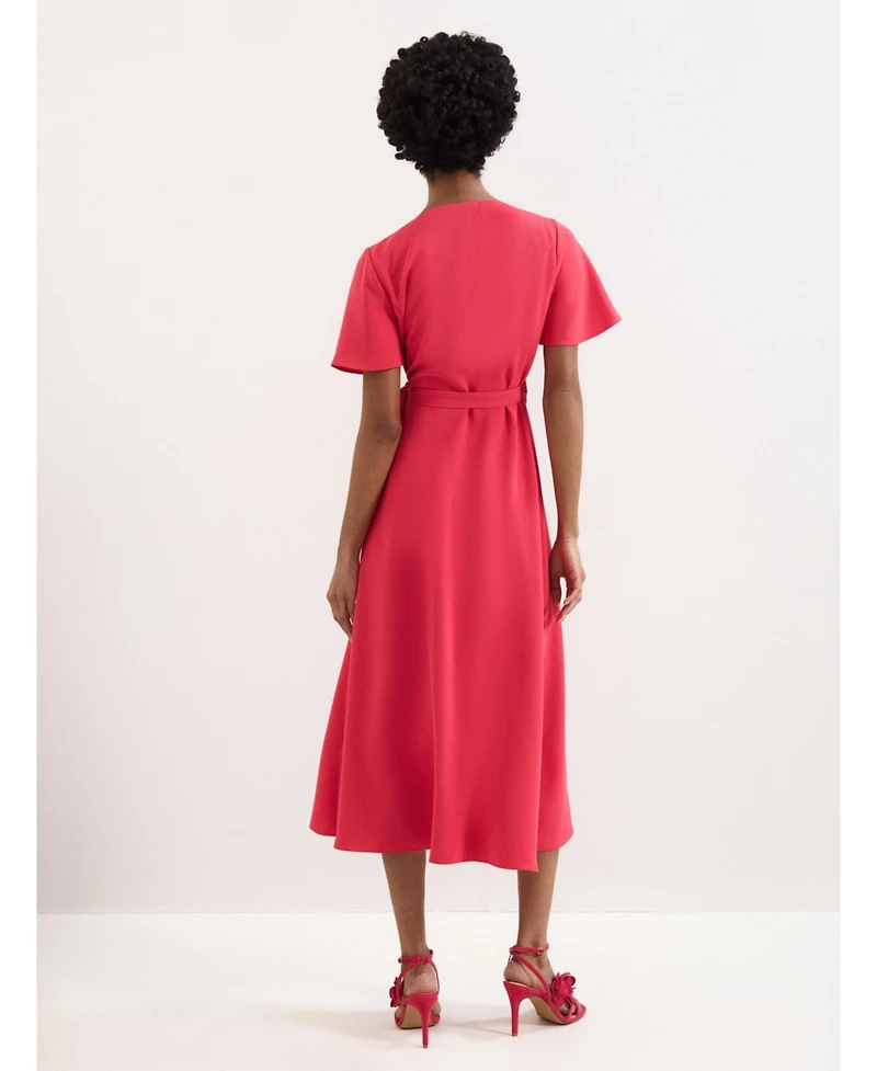 Phase Eight Women's Julissa V-Neck Short-Sleeve Asymmetric-Hem Midi Dress