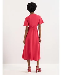 Phase Eight Women's Julissa V-Neck Short-Sleeve Asymmetric-Hem Midi Dress