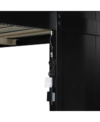 Streamdale Furniture Full Size Wooden Gaming Loft Bed with Desk