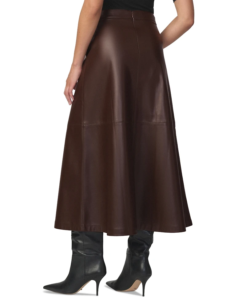 Joe's Jeans Women's Tavi High-Waisted Faux-Leather Midi Skirt