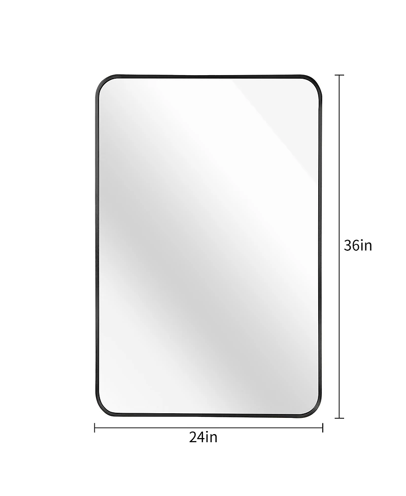 Busdays Metal Frame Bathroom Mirror 24x36 Inch Rectangular Wall Mount Mirror