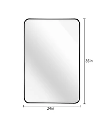 Busdays Metal Frame Bathroom Mirror 24x36 Inch Rectangular Wall Mount Mirror