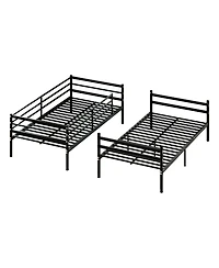 Streamdale Furniture Over Twin Metal Bunk Bed with Flat Ladder