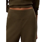 Calvin Klein Performance Women's Pull-On Waffle-Knit Relaxed-Fit Straight-Leg Pants