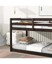 Sailvan Twin over Floor Bunk Bed with Ladder,Bed Platforms crafted Strengthened Slats