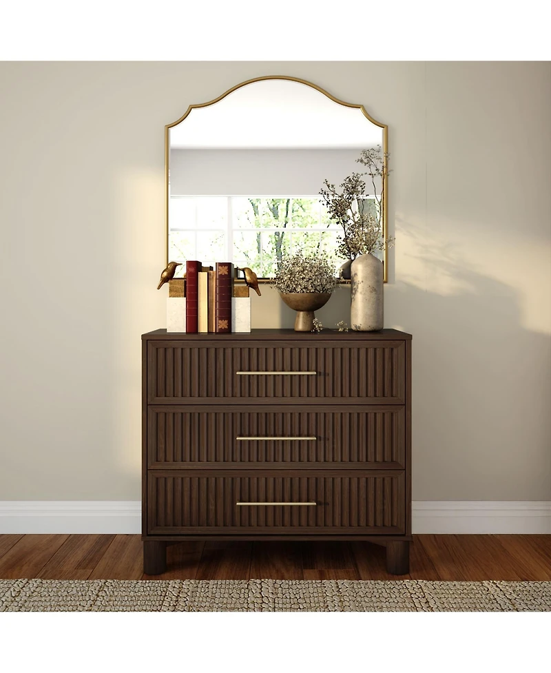 Plank+Beam Sera Fluted Drawer Dresser with Brass Handle