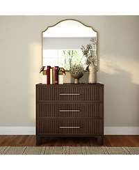Plank+Beam Sera Fluted Drawer Dresser with Brass Handle