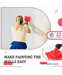 Xdovet Paint Edger Tool Extension Rod Pad Applicator Ceilings Trim Baseboards Refill Pads
