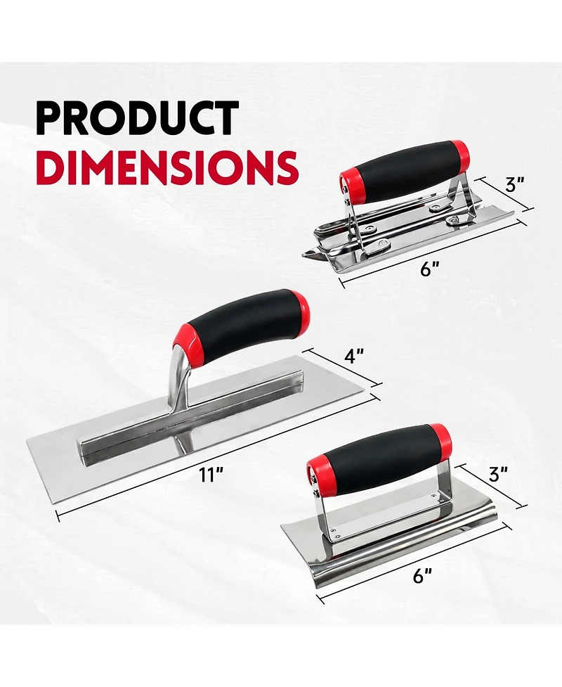 Xdovet Concrete Trowel Edger Groover Masonry Tool Set