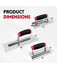Xdovet Concrete Trowel Edger Groover Masonry Tool Set
