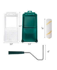 Xdovet Paint Roller Kit Mini Frame Tray Liners Fiber Covers Wall Cabinet Furniture