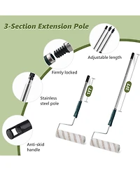 Xdovet Paint Roller Kit Extension Pole Tray Brushes Supplies