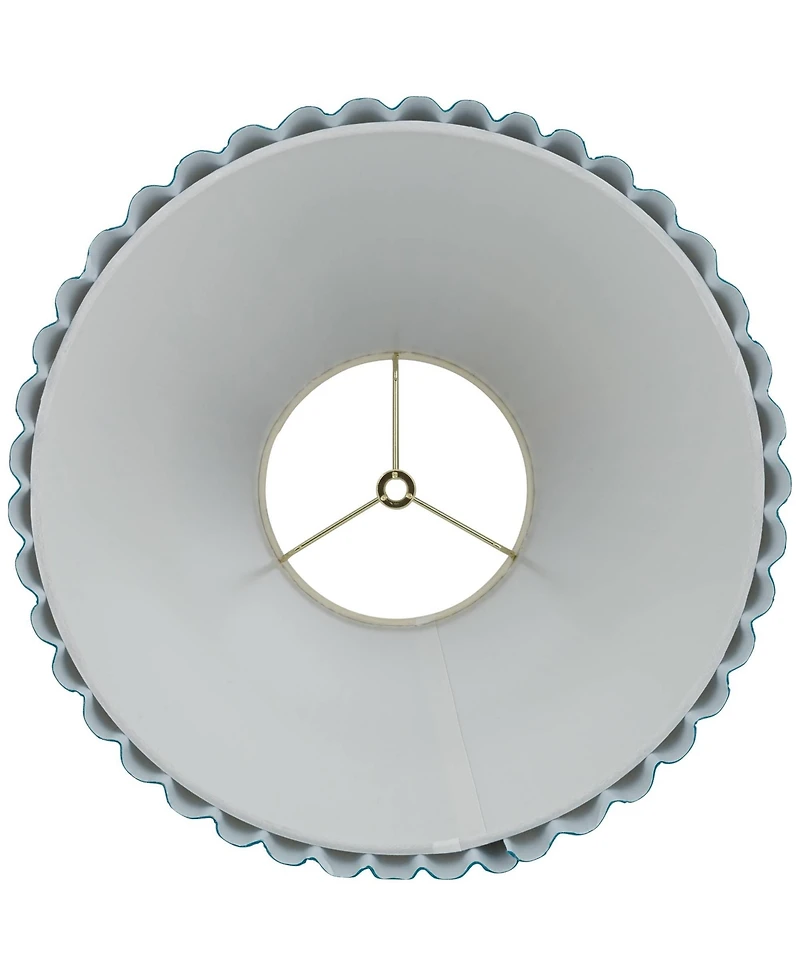 Springcrest 7" Top x 15" Bottom x 10" High x 10 3/4" Slant Lamp Shade Replacement Velvet Arc Pleated Spider Harp Finial