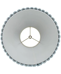 Springcrest 7" Top x 15" Bottom x 10" High x 10 3/4" Slant Lamp Shade Replacement Velvet Arc Pleated Spider Harp Finial