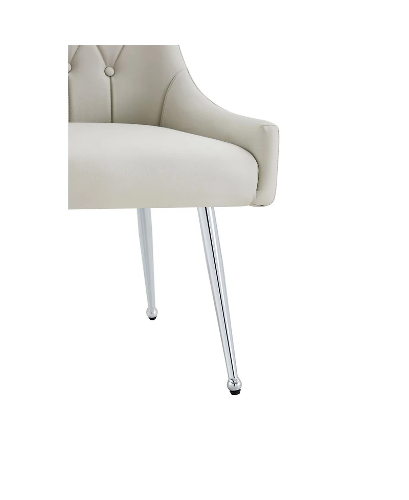 Streamdale Furniture Diamond Tufted Leather Dining Chairs