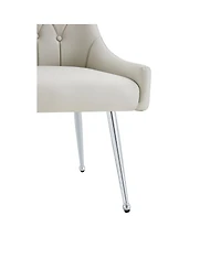 Streamdale Furniture Diamond Tufted Leather Dining Chairs
