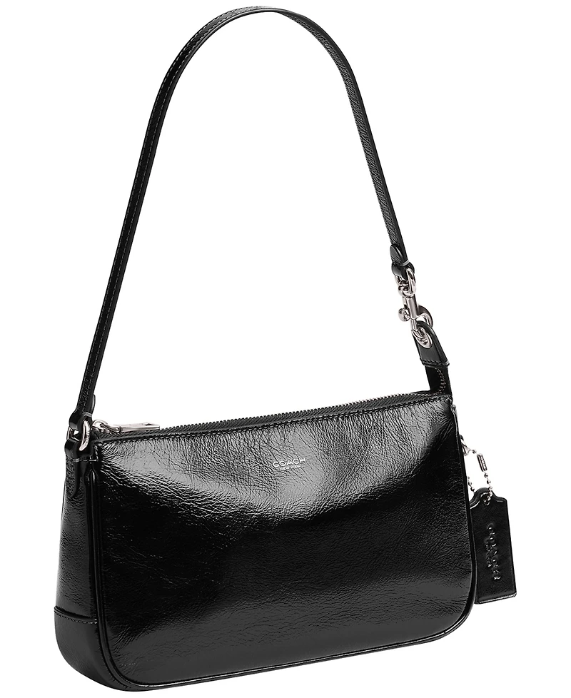 Coach Plaza Small Glazed Leather Shoulder Handbag