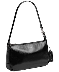 Coach Plaza Small Glazed Leather Shoulder Handbag