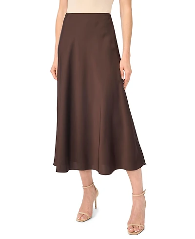 CeCe Women's Satin Midi A-Line Skirt