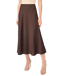 CeCe Women's Satin Midi A-Line Skirt