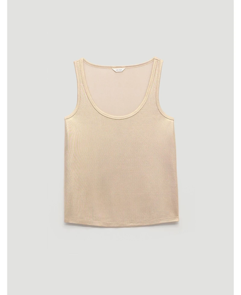 Hush Women's Silver Metallic Slub Vest