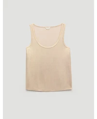 Hush Women's Silver Metallic Slub Vest