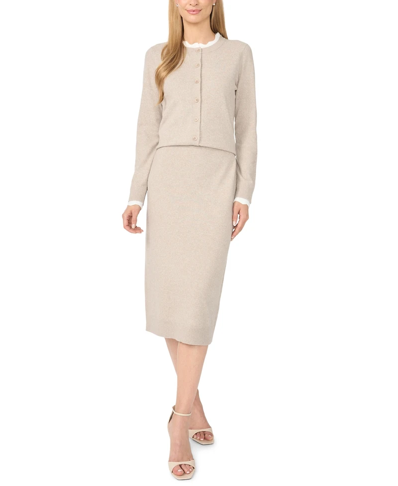 CeCe Women's Pull-On Pencil Knit Midi Skirt