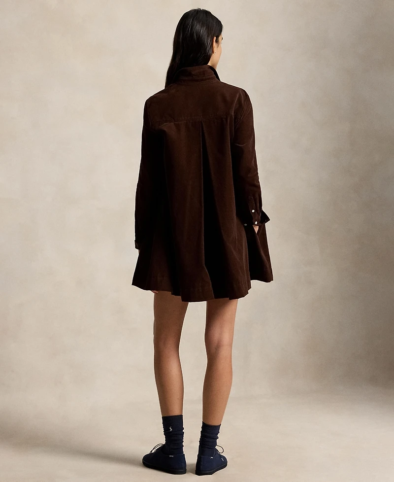 Polo Ralph Lauren Women's Corduroy Pleated Shirt Dress