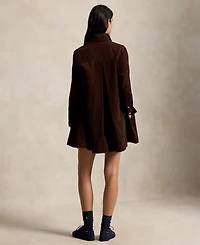 Polo Ralph Lauren Women's Corduroy Pleated Shirt Dress