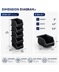 Sorbus Extra Small Open Front Stackable Kitchen Storage Bin - Pantry and Cabinet Organizer